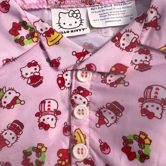 Build a Bear x Hello Kitty Christmas Pajama Set 25th Anniversary - Picture 3 of 5